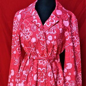 Garnet Hill Spring Floral Light Trench Sz 6 NWOT